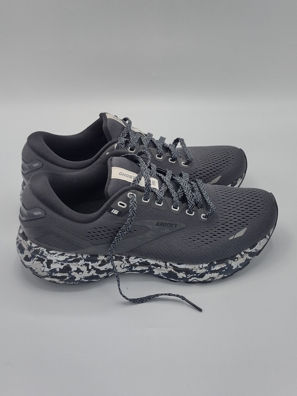 Brooks Ghost 15 Women's Size 9 B Black Grey, Camo Running Jogging Walking Shoes - Picture 2 of 10